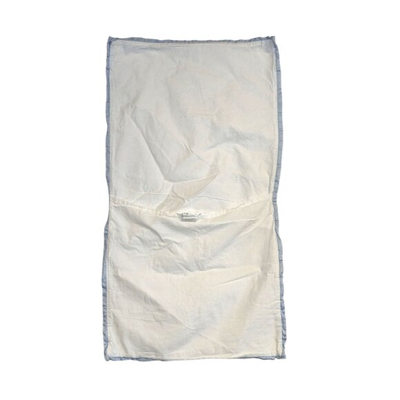 Laura Ashley Quilted Pillow Shams King Set White Blue Edging - Picture 3 of 7